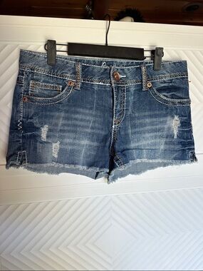 Amethyst Jeans Distressed Blue Denim Cutoff Shorts